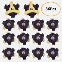 36Pcs GOLF SPIKES (SMALL METAL) Easy Replacement Cleats Anti-Skid Screw in 6mm Yellow M6