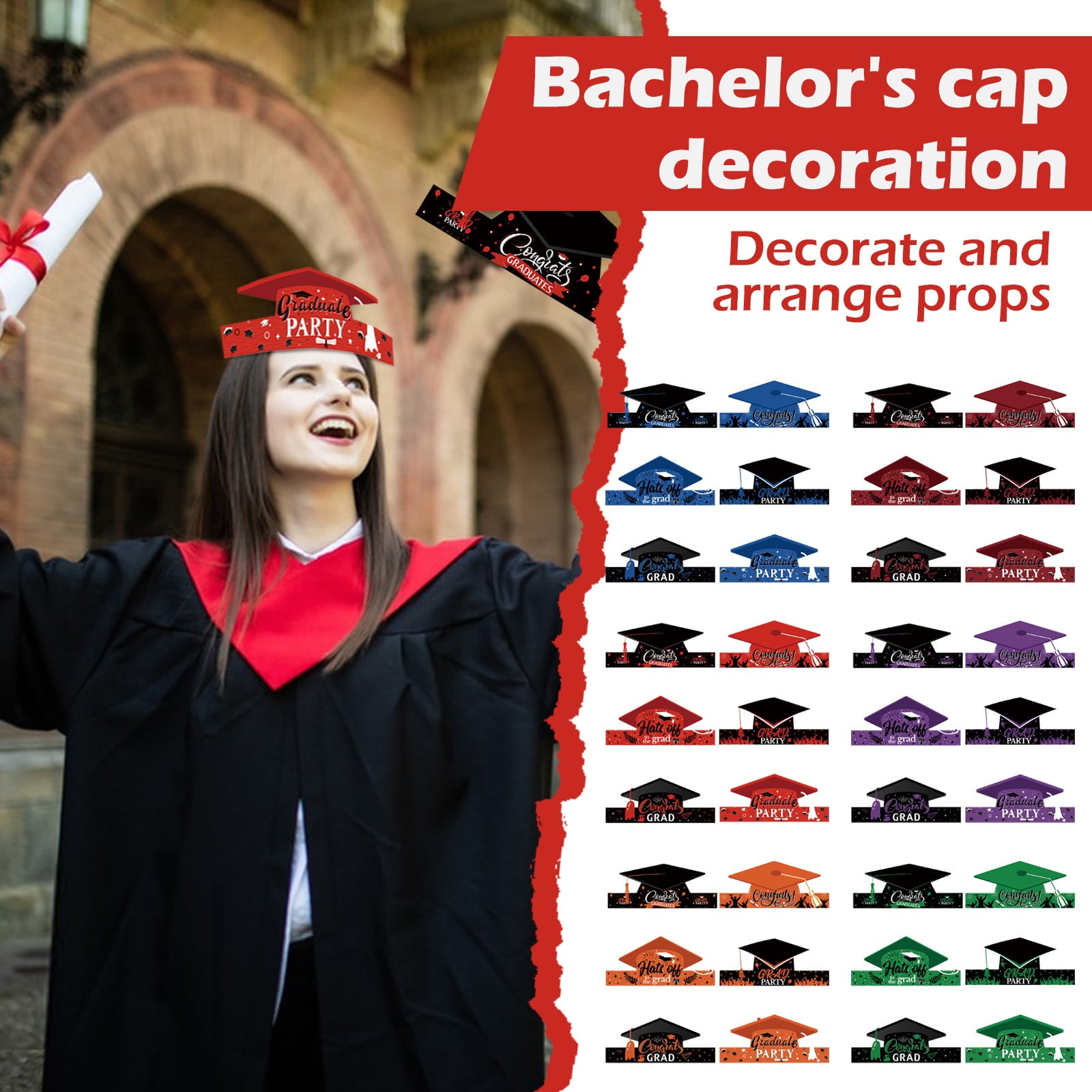 36Pcs Handmade Paper Graduation Cap, 2026 Graduation Decorations, Graduation Party Decorations, Graduation Decorations, Graduation Party Photo Booth Props Kit