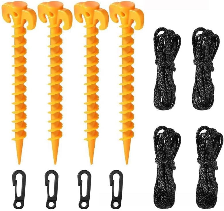 36Pcs Inflatable Stakes and Tethers Plastic Stake 10 Inch Nylon Ropes