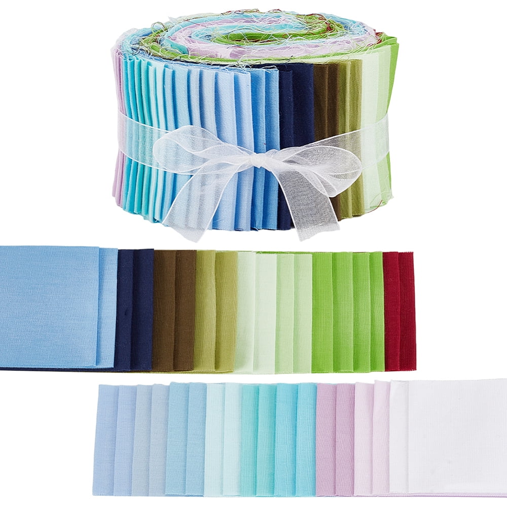 36Pcs Jelly Roll Fabric Strips for Quilting 18 Colors Cotton Fabric Patchwork Quilting Strips Jelly Cotton Fabric Patchwork Roll Precut