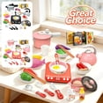thumbnail image 1 of 36Pcs Kids Pretend Play Kitchen Set, LED Sound Induction Cooktop, Plastic Utensils Accessories, Toddler Chef Role Play Educational Toy, Birthday Christmas Holiday Gift for Boys Girls Ages 3+, 1 of 7