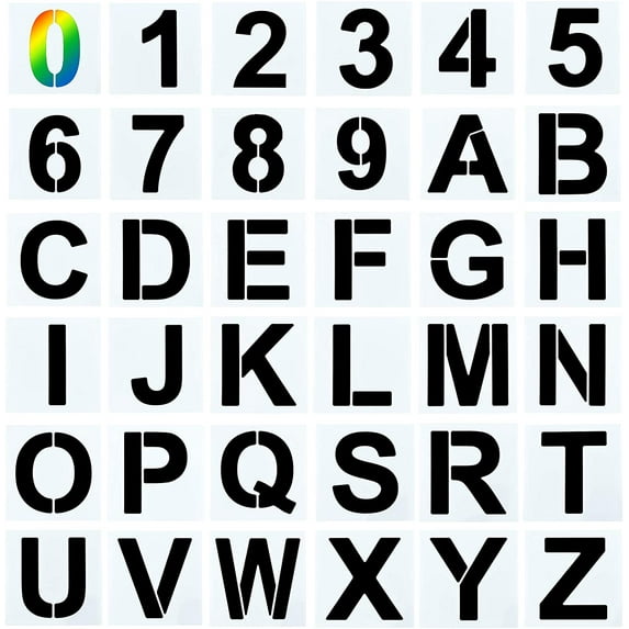 36Pcs Letter Stencils 4 inch Alphabet Templates Reusable Plastic Number Stencils for Painting
