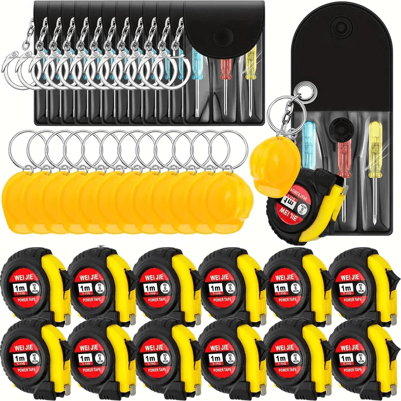 36Pcs Mini Tape Measure & Screwdriver Keychain Set, 3ft/1m Retractable Measuring Tapes & Mini Screwdrivers, Perfect for DIY Projects, Home Office, Employee Coworkers Valentine's Day Men Gifts Bulk