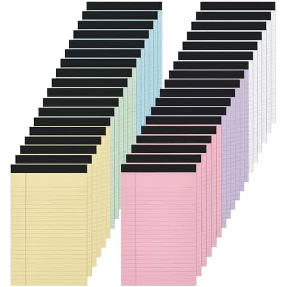 36Pcs Note Pads 5x8 inch, 30 Sheets Small Legal Pads Multicolor Notepads Writing Notepads Narrow Ruled Office Supplies for Home Office Business Study To-Do Lists(Macaron )$$Office