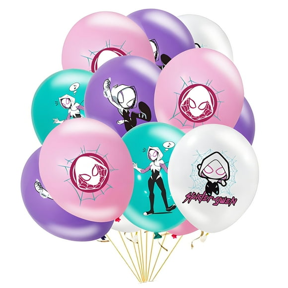 36Pcs Pink Spider Balloon 12 inch Cute Cartoon Latex Balloons Theme Party Decoration Supplies for Birthday Event Arch Decor