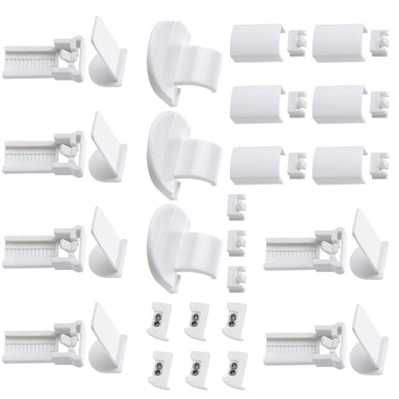 36Pcs Pleated Blind Bracket Kits Window Shade Mounting Clamp Support Roller Curtain Brackets Replacement Accessories Set