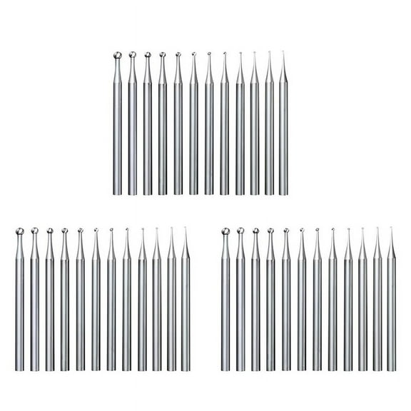 36Pcs Round Shape Ball Burr Set - 3/32Inch Shank Jewelry Making Burs Engraving Bits