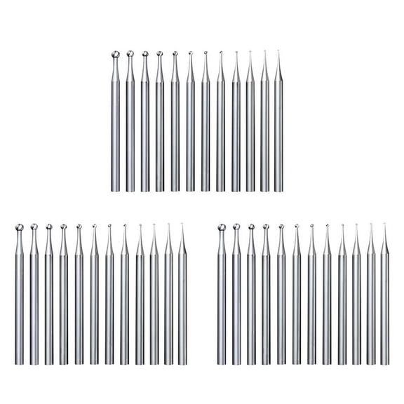36Pcs Round Shape Ball Burr Set - 3/32Inch Shank Jewelry Making Burs Round Ball Shape Engraving Bits