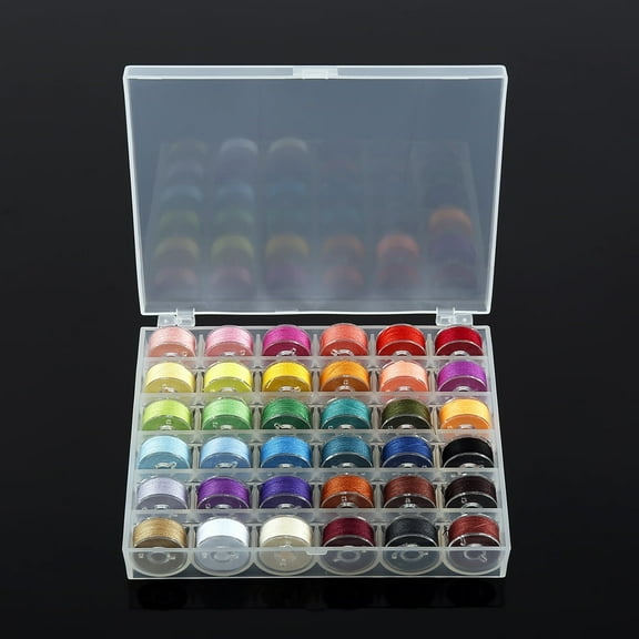36Pcs Sewing Machine Bobbin Threads with Storage Case Box,Pre-Wound Bobbins Set for Brother/Babylock/Janome/Elna/Kenmore/Babylock/Singer Sewing Machine