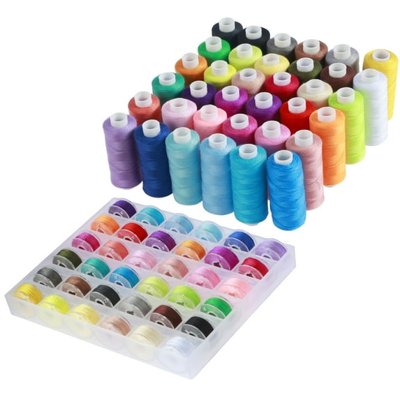 36Pcs Sewing Thread Set 36 Colors 400 Yard Polyester Threads Spools Kit with Bobbins Multi-Color Sewing Thread Spools Durable Sewing Thread Assortment Set for Hand and Machine Sewing