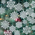 thumbnail image 1 of 36Pcs Silver Glitter Snowflake Ornaments, Snowflake Christmas Tree Ornaments Decorations for Winter Wonderland Christmas Party Decorations, 1 of 7