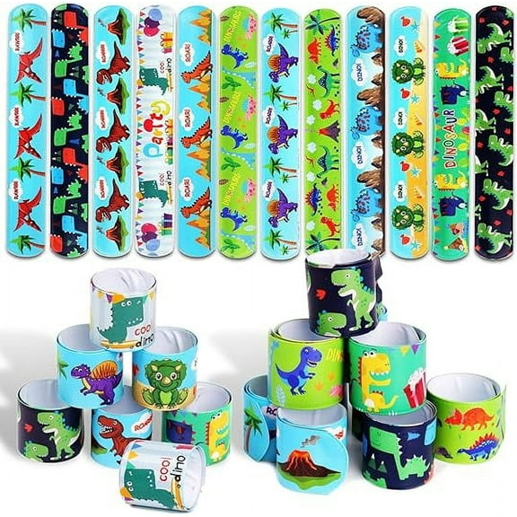 36Pcs Slap Bracelets, PVC   Metal Core Durable Safe Wristband with Many Different Patterns will be Adjusted to the Size of Your Wrist, Colorful