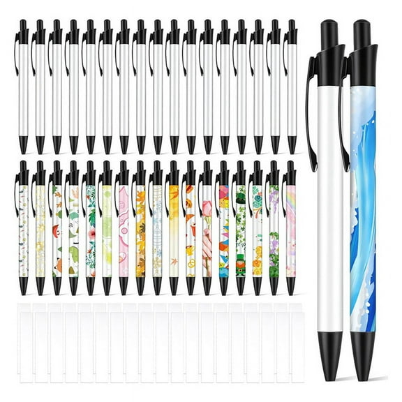 36Pcs Sublimation Pen Blank Coated Pens Heat Transfer with Shrink Packaging for DIY Office Home