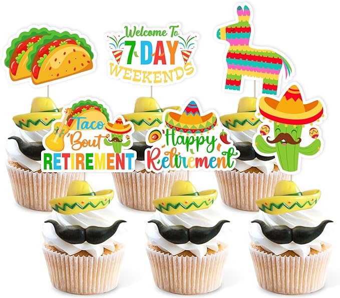 Silars Fiesta Decorazioni Torta Messicano, 24pzs Topper Torta Cactus Alpaca Decorazioni Compleanno Cactus, Messicano Cake Topper per Festa di Compleanno Decorazioni da Tavolo