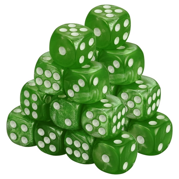 36Pcs Translucent Polyhedral Dice 12mm Square Dice W Rounded Edge, Green