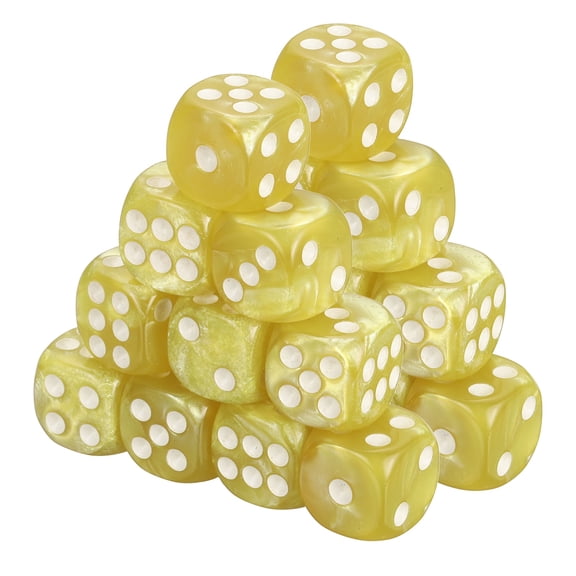 36Pcs Translucent Polyhedral Dice 12mm Square Dice W Rounded Edge, Yellow