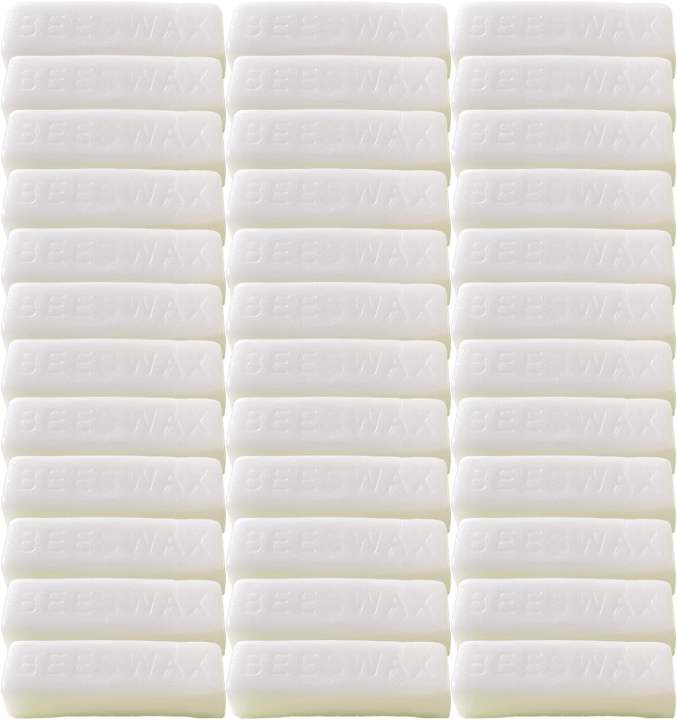 36Pcs White Beeswax Bars, Natural Beeswax Block Bees Wax Pure Bar Wax for Candle Making, Skincare, Furniture Polish, DIY Crafts - 40 OZ