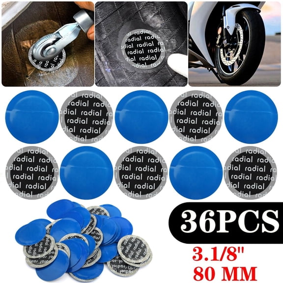 36Pcs/set 3.1/8" - 80 MM Round Radial Rubber Car Tire Repair Tyre Patches Kit US