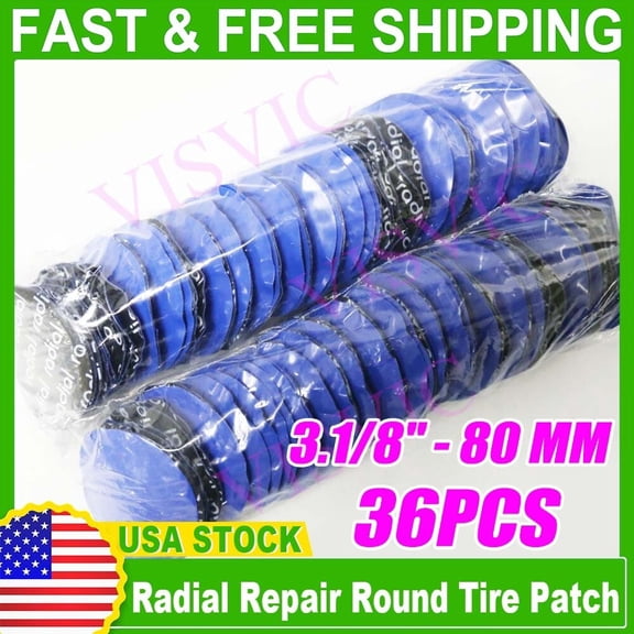 36Pieces Radial Repair Round Tire Patch Large 3.1/8" - 80 MM Superior Quality US