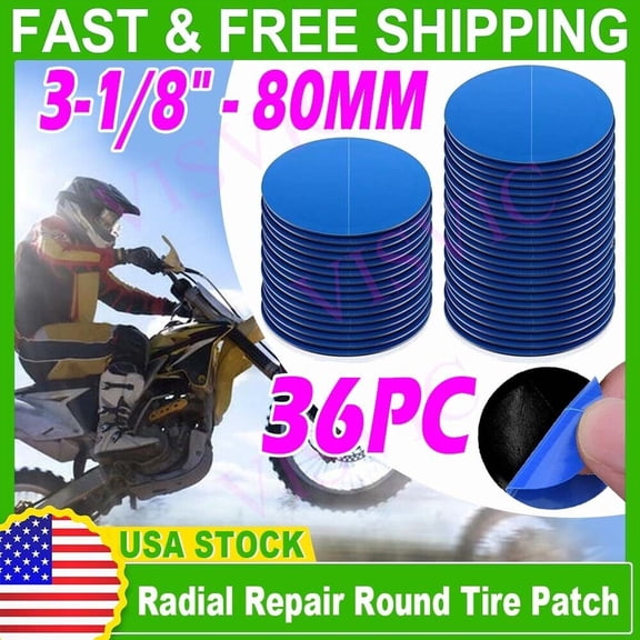 36Pieces Radial Round Tire Patch Large 3-1/8"(80mm) Repair Patch