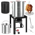 thumbnail image 1 of 36QT Turkey Fryer Kit,Seafood Boil Pot,Waterproof Cover & 12-inch Skimmer, 55,000BTU Propane Burner,Aluminum Deep Fryer Pot with Basket ,Crab, Seafood & Crawfish Boiler, 1 of 7