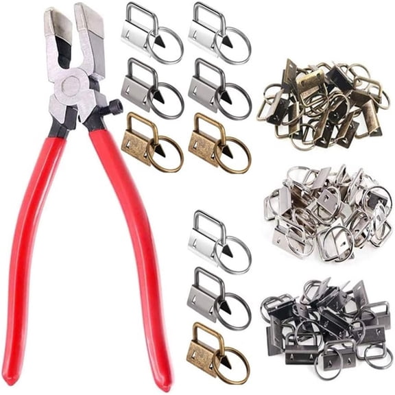 36Sets 1" Key Fob Hardware - 3 Colors 25mm Key Fob Key-chain Perfect with 1Pcs Key Fob Glass Running Pliers for Key Fob Wristlets Install