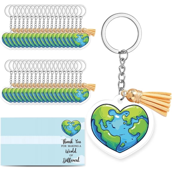 36Sets Acrylic Keychain for Employee Sea Turtle Tortoise Keychain Bulk with Jump Rings Tassel Pendant Encouragemen Heart diy