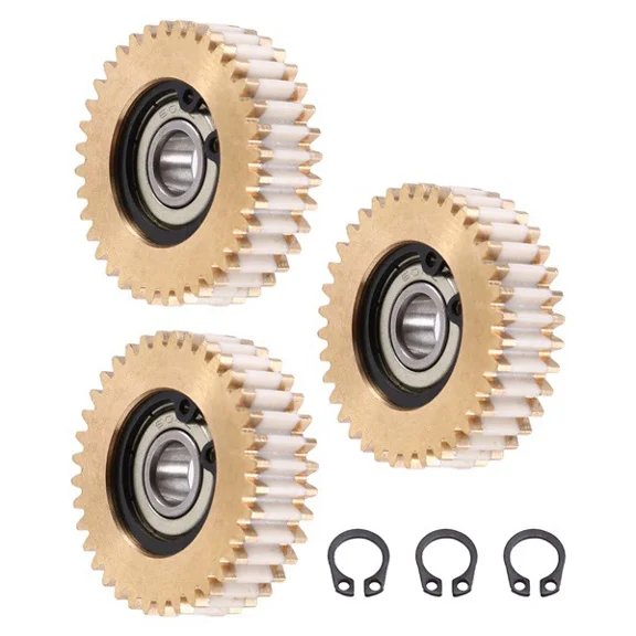 36T Electric Bicycle Hub Motor Planetary Gears with Bearings, Copper Nylon Tooth Replacement Parts for Bafang Motors, Yellow