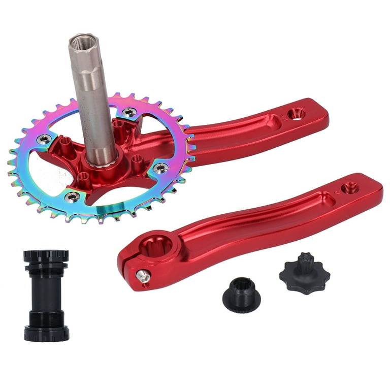 36T Single Speed Crankset for Left Right Cranks Including Bottom Bracket Red Color Upgrade Your Mountain Bike Walmart