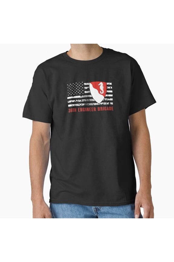36Th Engineer Brigade Military Tactical Us Flag T-Shirt