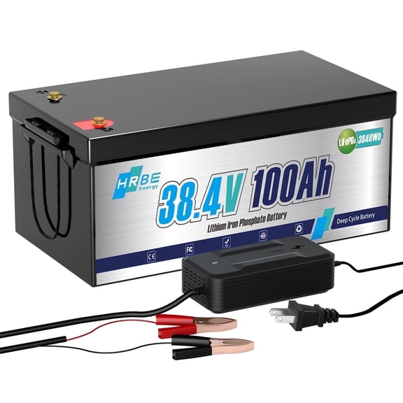 36V 100AH Lithium LiFePO4 Battery,Built in 200A BMS,Golf Carts Batteries,for Trolling Motors,Marine,RV,Boat,Camper,38.4 Volt Deep Cycles Battery