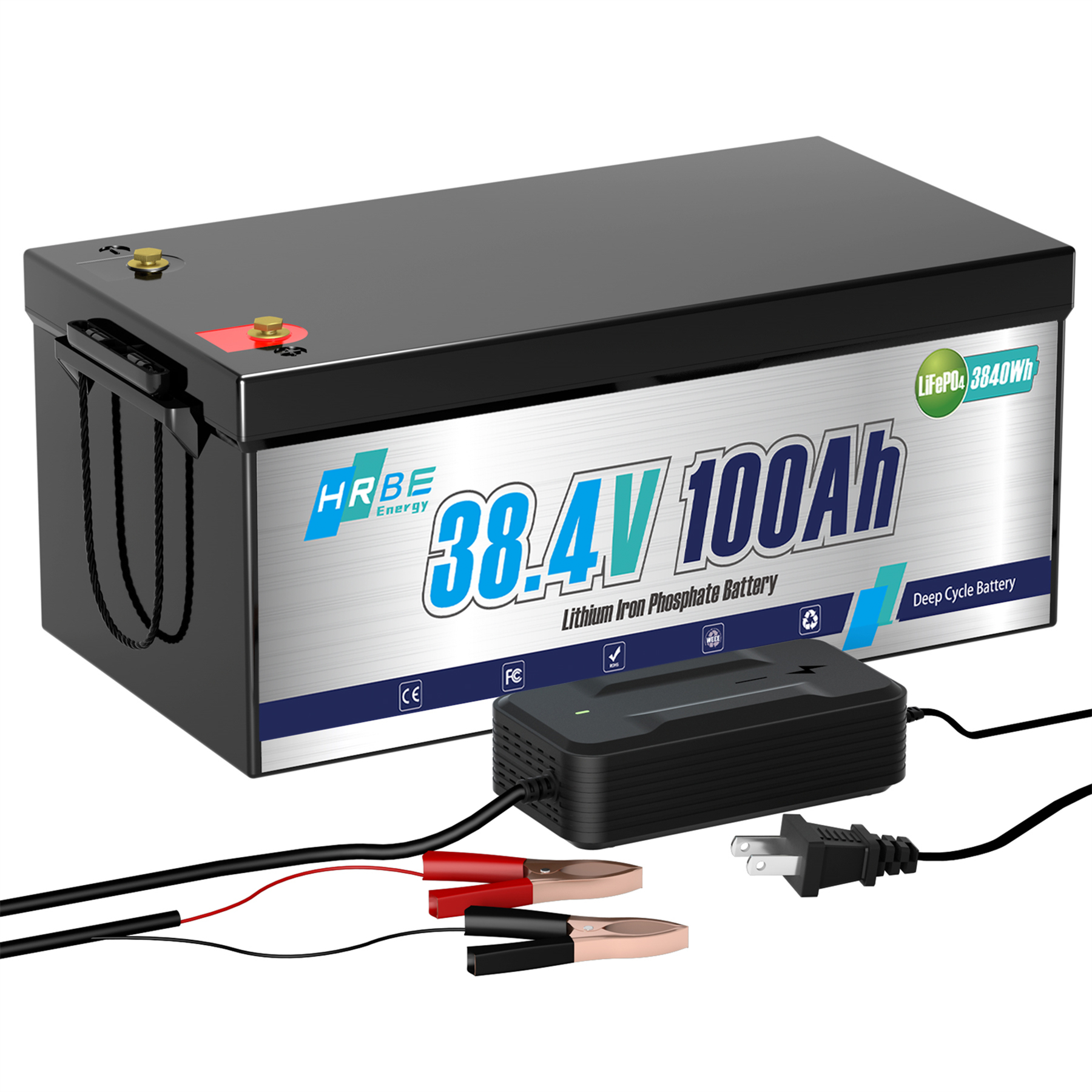 36V 100AH Lithium LiFePO4 Battery,Built in 200A BMS Golf Carts Batteries,for Trolling Motors,Marine,RV,Boat,Camper,38.4 Volt Deep Cycles Battery