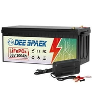 36V 100Ah LiFePO4 Battery, 200A BMS Deep Cycle Lithium Golf Cart Battery for Solar,RV,Trolling Motor