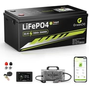 36V 100Ah LiFePO4 Lithium Golf Cart Battery Built-in 200A BMS Bluetooth APP LCD Monitor 43.8V 20A Charger