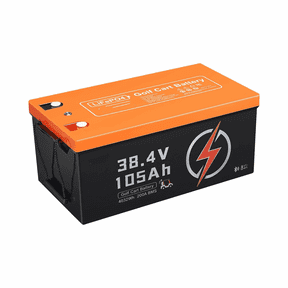 36V 105Ah Golf Cart Lithium Battery with LCD Display & 4000+ Cycles; LiFePO4 Golf Cart Battery Replacement; 50 Mile Range; 200A BMS; Bluetooth Monitoring