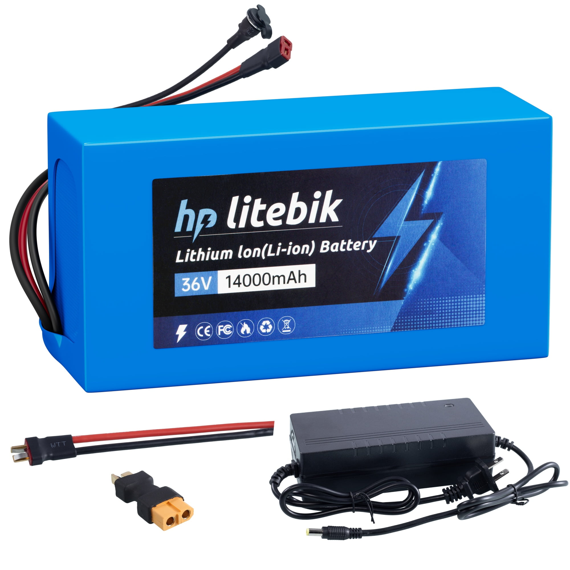 36V 14AH Battery 36V Lithium-ion Ebike Battery with BMS Compatible for 200W-750W Motors Adult Electric Bikes