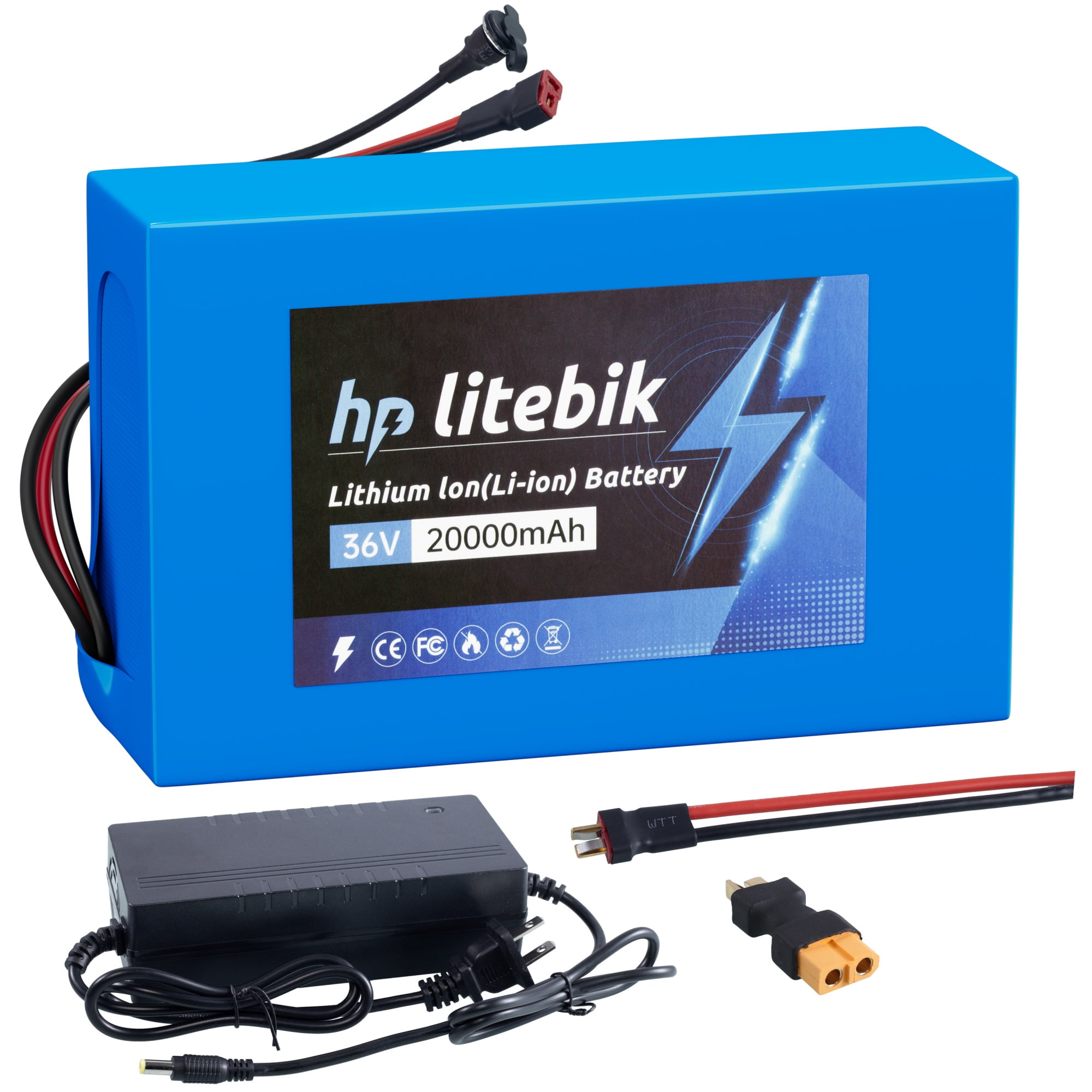 36V 20AH Battery 36V Lithium-ion 1000W Ebike Battery with BMS Compatible for Adult Electric Bikes Motors