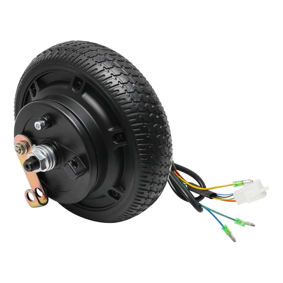 36V 250W Brushless Hub Motor Wheel 6.5 Inch Solid Tire with Drum Brake, Scooter Rear Wheel Motor Replacement for Kids Scooter, Mini Bike, Go Cart, DIY Vehicle, Trolley, Wheelbarrow