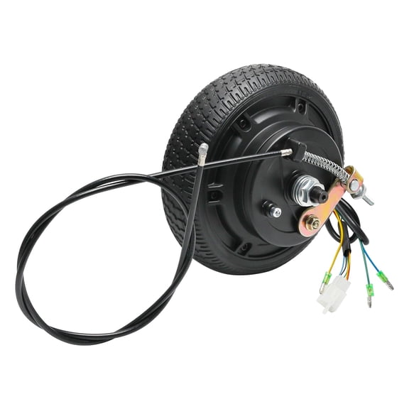 36V 250W Scooter Hub Motor Kit with 6.5 Inch Wheel 6.5x2C Solid Tire + Drum Brake Cable, Brushless Hub Motor Wheel for Scooter Mini Bike Go Kart E-Bike Wheelbarrow Motorcycle Bicycle Trolley