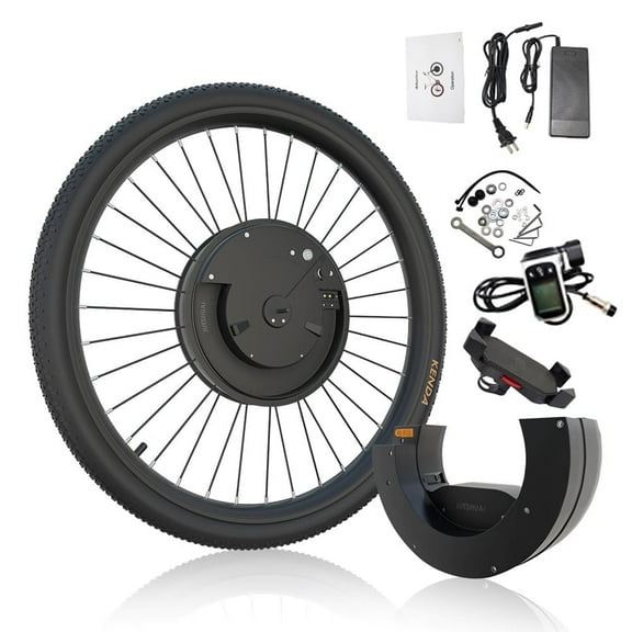 36V 350W Electric Bike Conversion Kit with 7.2AH Battery, 26" Front Motor Wheel E-bike Motor Kit LCD Display