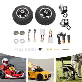 36V 350W Electric Cart Conversion Kit, 10 inch Wheel Hub Motor with Controller & Digital Display Throttle 440.92lbs Load, for Go-Kart, Beach Cart, UTV, ATV, Bike, Trolley DIY