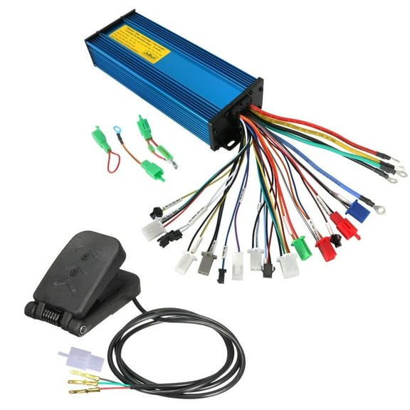 36V 42V 48V 52V 60V 64V 72V 84V 1000W-2200W 40A Brushless DC Motor Speed Controller & Throttle Foot Pedal for Electric Bicycle E-Bike Scooter Go Kart ATV Quad Buggy Tricycle Drift Trike