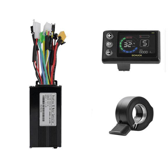 36V 48V 26A Brushless Controller S869 Meter LCD Display 24V-72V+Throttle Kit for Electric Scooter E-Bike Repair Kit,1 * Controller 1 * LCD Display 1 * Throttle,black