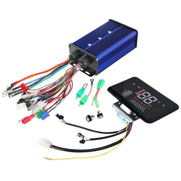36V 48V 52V 60V 72V 84V 45A-60A Brushless Elecric Bike Motor Controller & LCD Display Screen Speedometer for Scooter Go Kart ATV Quad Golf Cart Bicycle