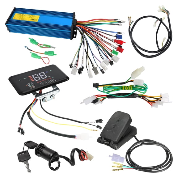 36V 48V 60V 72V 84V 1000W-2500W 40A-50A Brushless Motor Controller + LCD Display Panel Screen+ Wiring Harness + Pedal + Key Switch for Electric Go Kart Razor Dirt Pit Bike 4 Wheelers