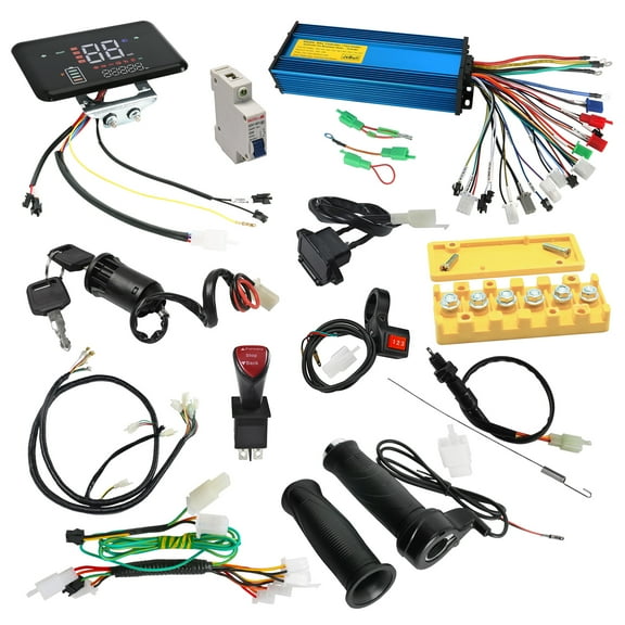 36V 48V 60V 72V 84V 1000W-2500W 40A-50A Brushless Motor Controller + LCD Screen+ Wiring + Throttle+ Key Switch Kit for Electric Go Kart Razor Dirt Bike Pit Bike Motorcycle ATV Quad