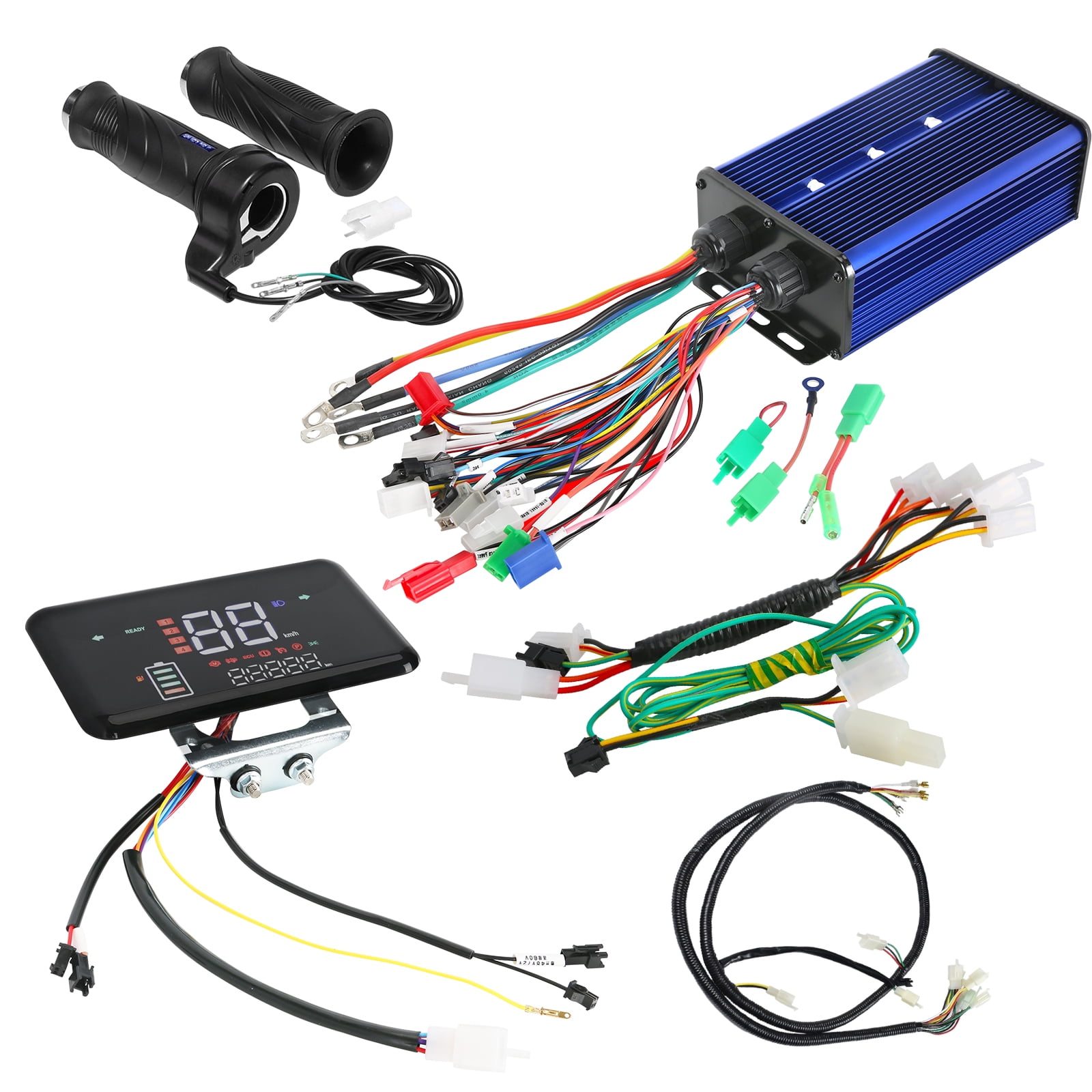 36V 48V 60V 72V 84V 350W-3000W 60A Brushless Motor Controller + LCD ...