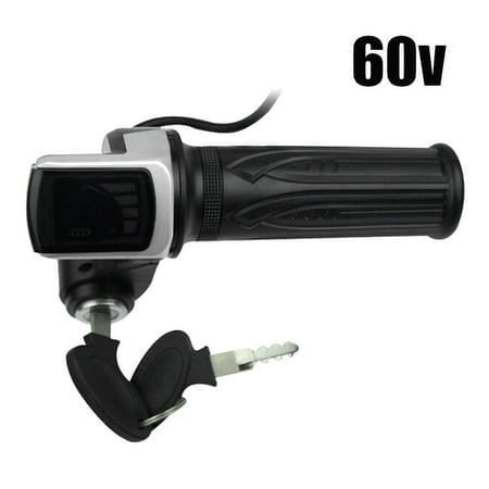 36V 48V 60V Electric Scooter Throttle Grip With Key Lock Power Indicator