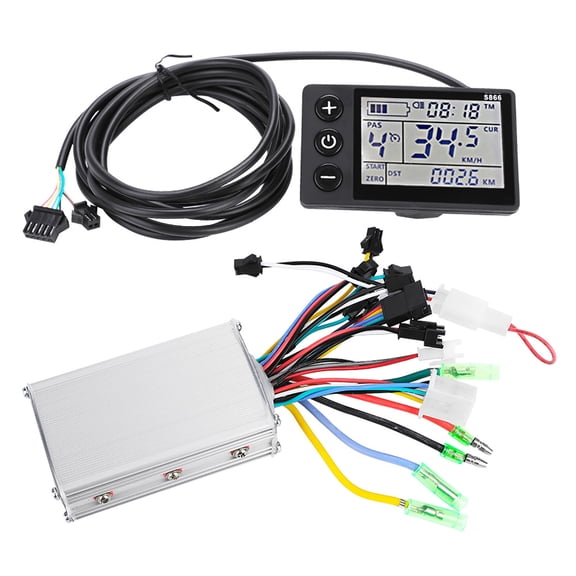 36V to 48V Brushless Motor Controller, Waterproof LCD Display, Electric Bicycle Scooter Controller Kit, 250W/350W Power, Rainproof, 3 or 5 or 9 Gears Option, Easy
