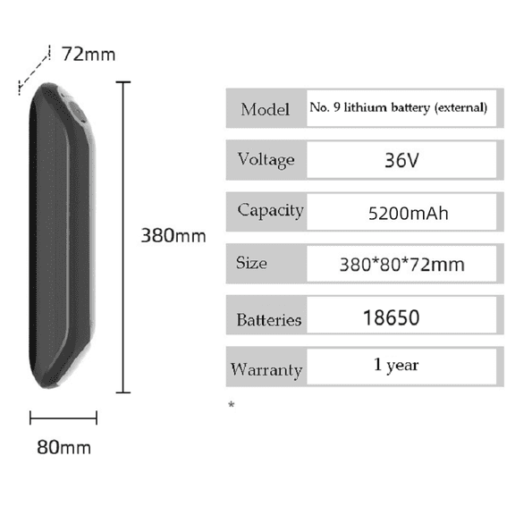 36V 5.2ah external extended range battery for Ninebot ES1 ES2 ES4 E22 scooter